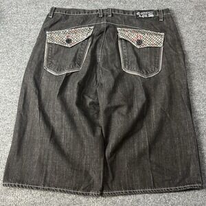 G-Unit Denim Shorts Mens 38 Gray Dark Wash Relaxed Fit Baggy Hip Hop